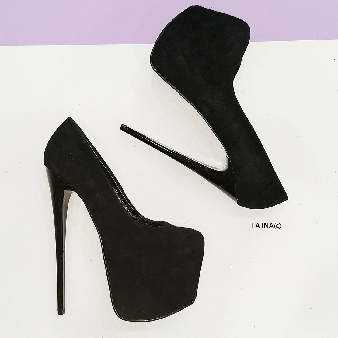 Black Suede High Heel Platform Pumps 4 Black Suede High Heel Platform Pumps - Image 4