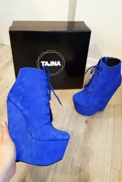 Parlament Blue Suede Lace Up Wedge Ankle Booties -Tajna Shoes 20180114 160356 dc93345b 0c17 4c31 8cfd 9293f0302a87