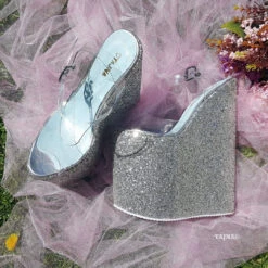 Transparent Strap Silver Platform Wedge Mules 21 Cm 5 Transparent Strap Silver Platform Wedge Mules 21 Cm -Tajna Shoes 20180613 143015