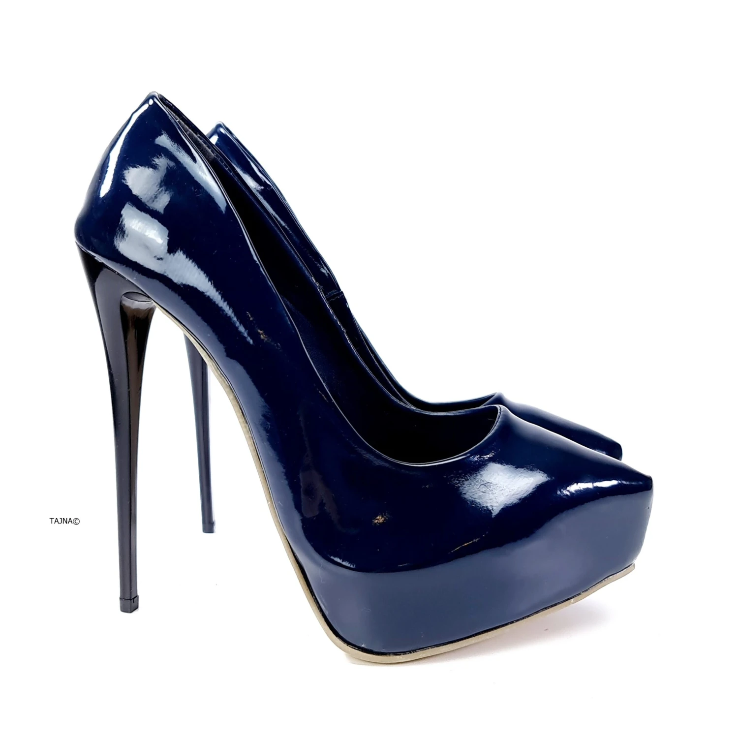 Platform Stiletto Navy Blue Gloss 1 Platform Stiletto Navy Blue Gloss