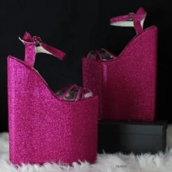 Dark Pink Shimmer Shiny 25 Cm Wedges