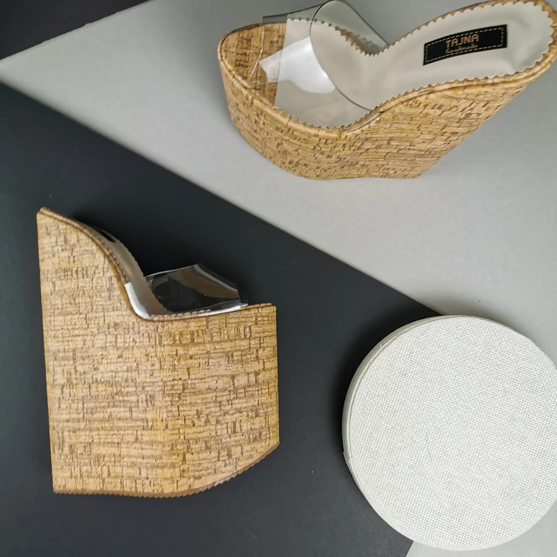 Extreme 30 Cm High Heel Wedge Cork Mules 2 Extreme 30 Cm High Heel Wedge Cork Mules - Image 2