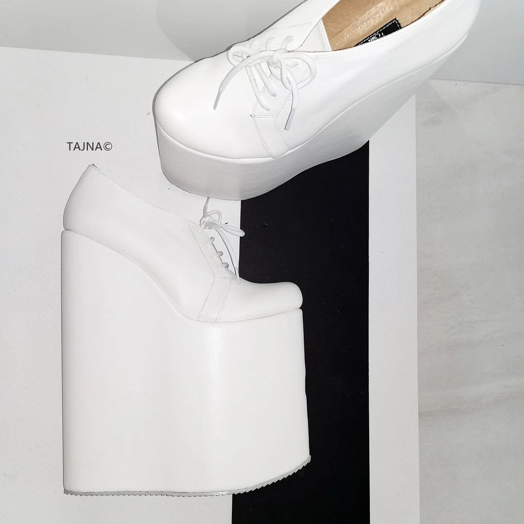 30 Cm High Heel Wedge Shoes White 3 30 Cm High Heel Wedge Shoes White - Image 3