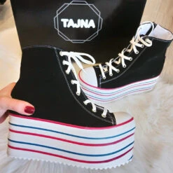 Lace Up Sport Wedge Platform Shoes