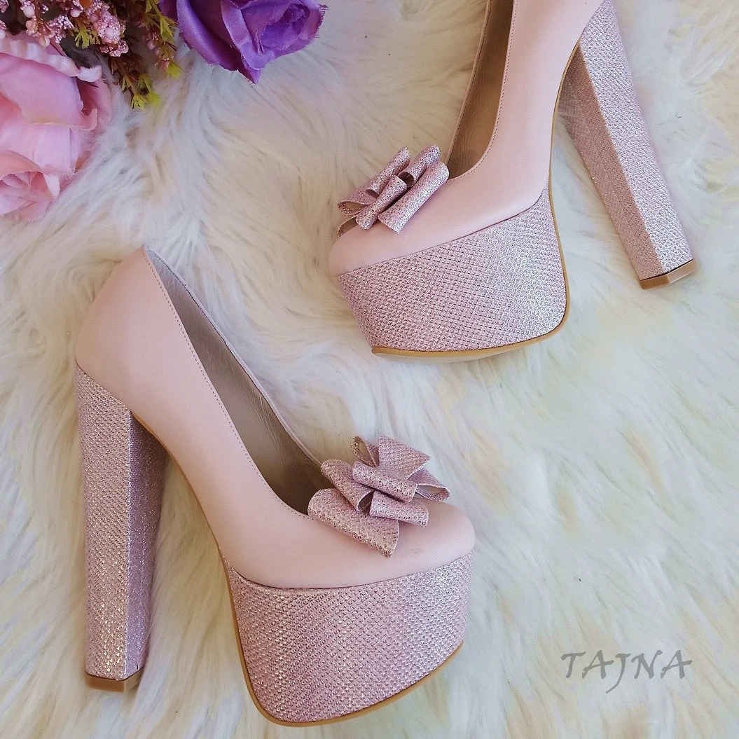 Light Pink Bridal Ribbon Platforms 2 Light Pink Bridal Ribbon Platforms - Image 2