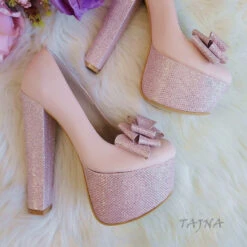 Light Pink Bridal Ribbon Platforms 6 Light Pink Bridal Ribbon Platforms -Tajna Shoes 662 pudra pembe gelin ayakkabisi 20 cm 16cm yuksek topuklu ayakkabi nude platform fiyonklu abiye gelinlik mezuniyet 2018 4