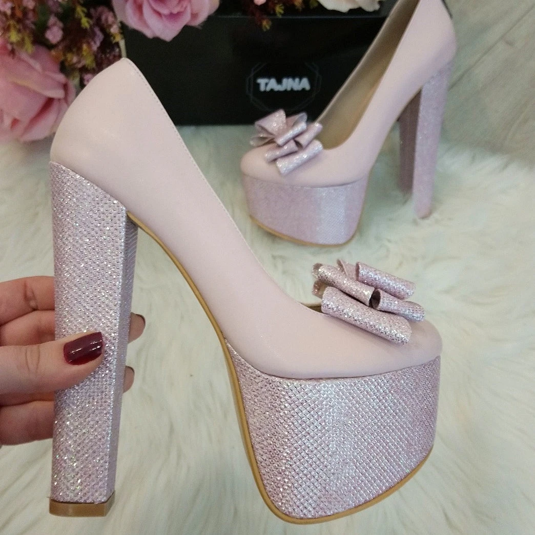 Light Pink Bridal Ribbon Platforms 4 Light Pink Bridal Ribbon Platforms - Image 4