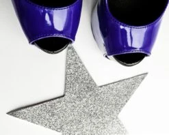 Purple Black Gloss Peep Toe High Heel Pumps -Tajna Shoes DSCF2177