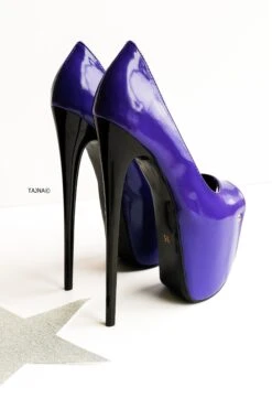 Purple Black Gloss Peep Toe High Heel Pumps -Tajna Shoes DSCF2178