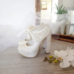 Bridal Lace Chunky Heel Platform Shoes 5 Bridal Lace Chunky Heel Platform Shoes -Tajna Shoes DSC 0443