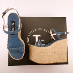 Platform Jean Denim Espadril Wedge Sandals -Tajna Shoes DSC 0527