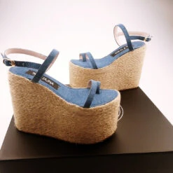 Platform Jean Denim Espadril Wedge Sandals -Tajna Shoes DSC 0529