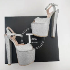 Silver Shine Ankle Strap Chunky Platform Shoes 7 Silver Shine Ankle Strap Chunky Platform Shoes -Tajna Shoes DSC 1130