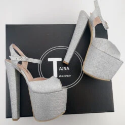 Silver Shine Ankle Strap Chunky Platform Shoes 6 Silver Shine Ankle Strap Chunky Platform Shoes -Tajna Shoes DSC 1132