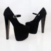 Mary Jane Black Suede High Heel Platform Shoes