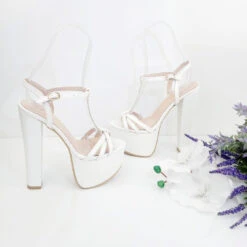 White Strap Bridal Chunky Platform Shoes -Tajna Shoes DSC 1490