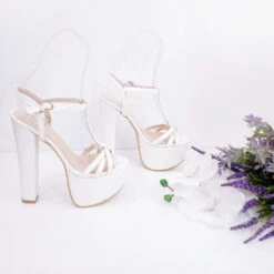 White Strap Bridal Chunky Platform Shoes -Tajna Shoes DSC 1497