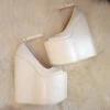 Ivory White Ankle Strap Platform Wedge Bridal Shoes