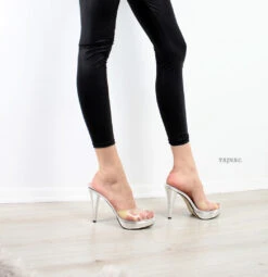 Silver Transparent Heel Mules 9 Silver Transparent Heel Mules -Tajna Shoes IMG 0133