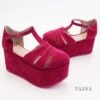 Fushia Pink Wedge Platform Shoes