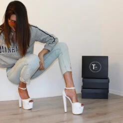 White Ankle Strap 19 Cm Peep Toe Platform Heels 14 White Ankle Strap 19 Cm Peep Toe Platform Heels -Tajna Shoes IMG 0917