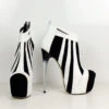 White Black Stripe Ankle Platforms