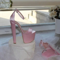 Light Pink Satin Bridal Platform Shoes -Tajna Shoes IMG 1684