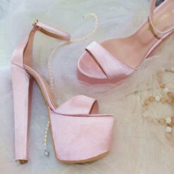 Light Pink Satin Bridal Platform Shoes -Tajna Shoes IMG 1704