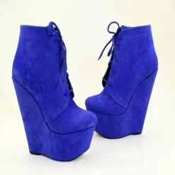 Parlament Blue Suede Lace Up Wedge Ankle Booties -Tajna Shoes IMG 1712 187009f2 78c1 42da b3a2 98c1ba02c52c