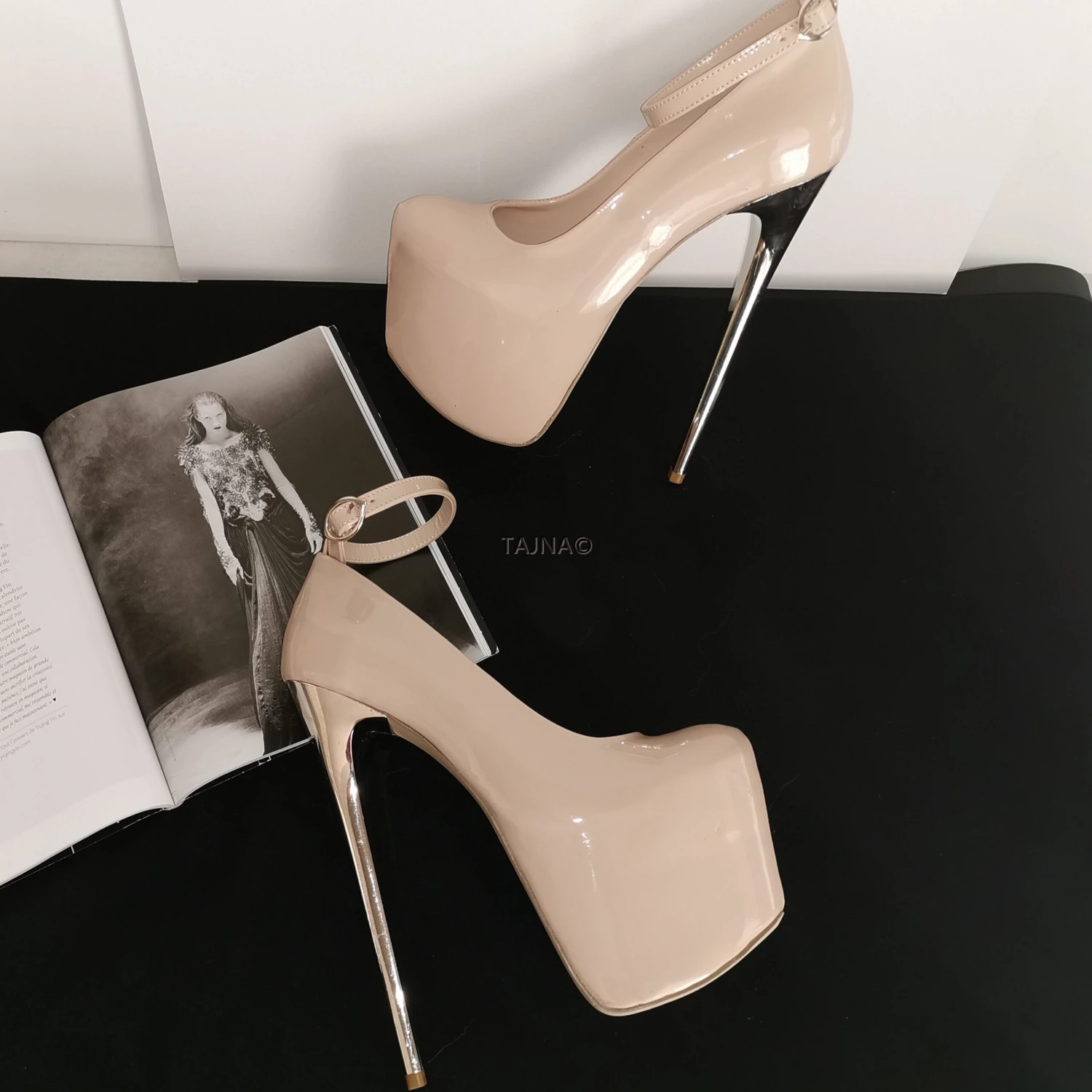 Nude Patent Metallic 19 Cm High Heels 4 Nude Patent Metallic 19 Cm High Heels - Image 4