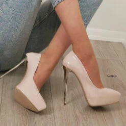 Platform Stiletto Cream Nude Patent -Tajna Shoes IMG 20190706 155344