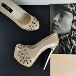 Nude Patent Metal Pinned Platform Pumps -Tajna Shoes IMG 20191011 162754