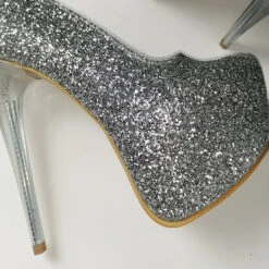 Silver Glitter Transparent Heel Pumps -Tajna Shoes IMG 20200117 151149