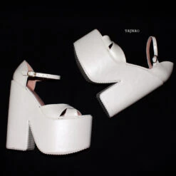 Cross Strap Peep Toe Ankle Strap Platform Wedges