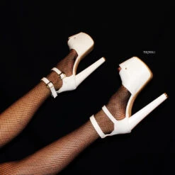 Double Strap Peep Toe White Platform Heels 13 Double Strap Peep Toe White Platform Heels -Tajna Shoes IMG 3921