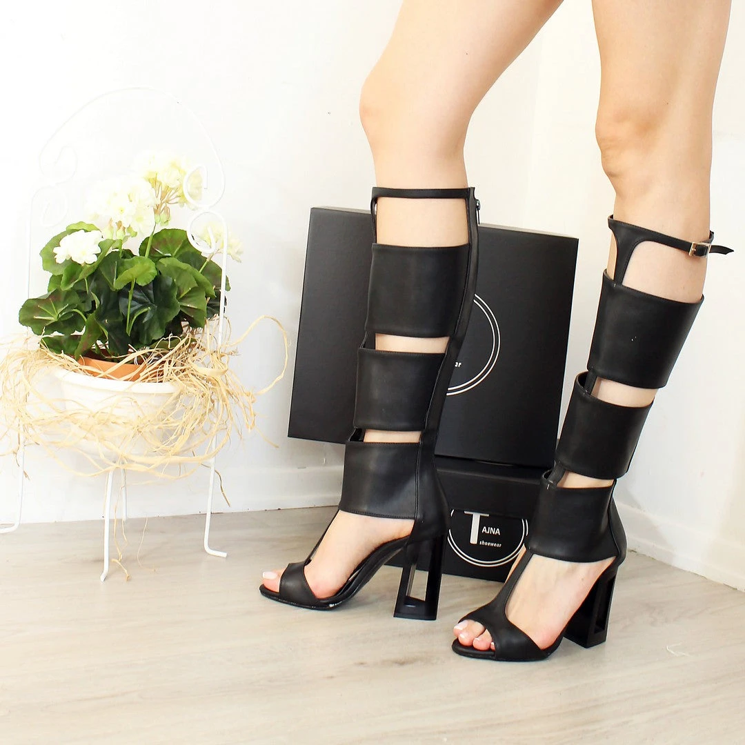 Chunky Heel Gladiator Boots 4 Chunky Heel Gladiator Boots - Image 4