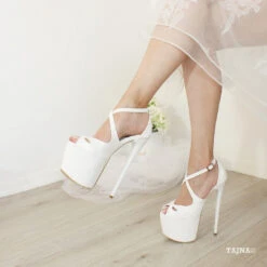 Cross Peep Toe White 19-20 Cm Wedding Platforms -Tajna Shoes IMG 7923
