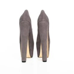 Grey Faux Suede Platform Chunky Heels -Tajna Shoes IMG 8518