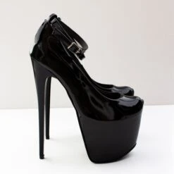 Black Gloss Ankle Strap Platform Heels 5 Black Gloss Ankle Strap Platform Heels -Tajna Shoes IMG 8569