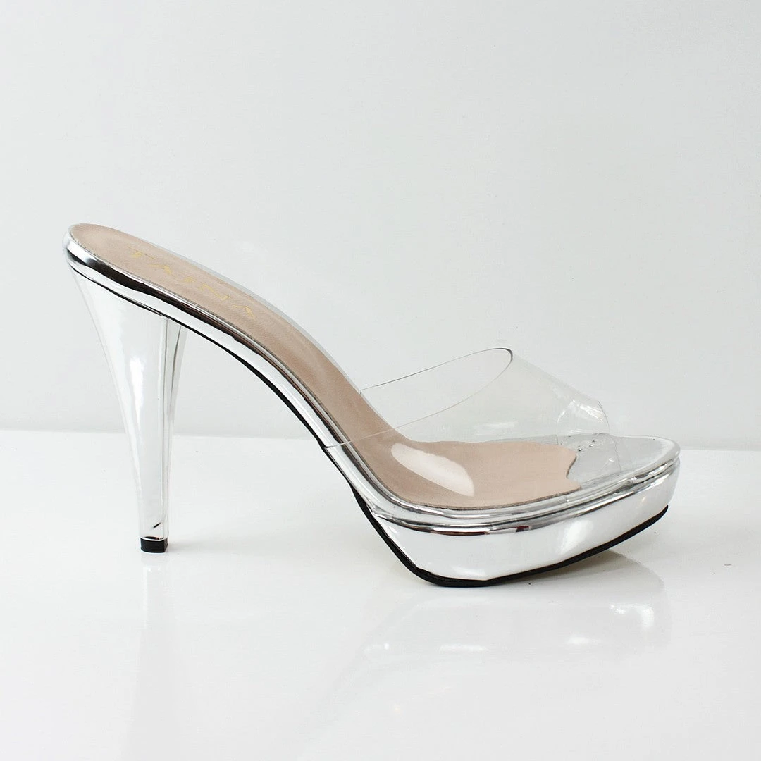 Silver Transparent Heel Mules 6 Silver Transparent Heel Mules - Image 6