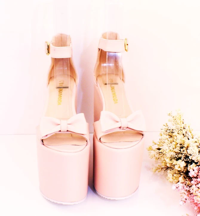 Bridal Collection Pink Powder Wedge Platform Sandals 3 Bridal Collection Pink Powder Wedge Platform Sandals - Image 3