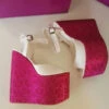 Mules Wedge Heel Ankle Strap Pink Platform High Heels Shoes