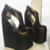 Black Platform High Heel Wedges