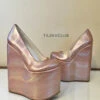 Pink Wedge Heel Platform High Heels Shoes