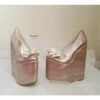 Isabel Wedding Bow Wedge High Heel Platforms
