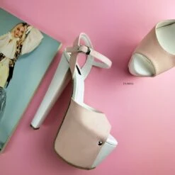 Baby Pink White Platform Sandals