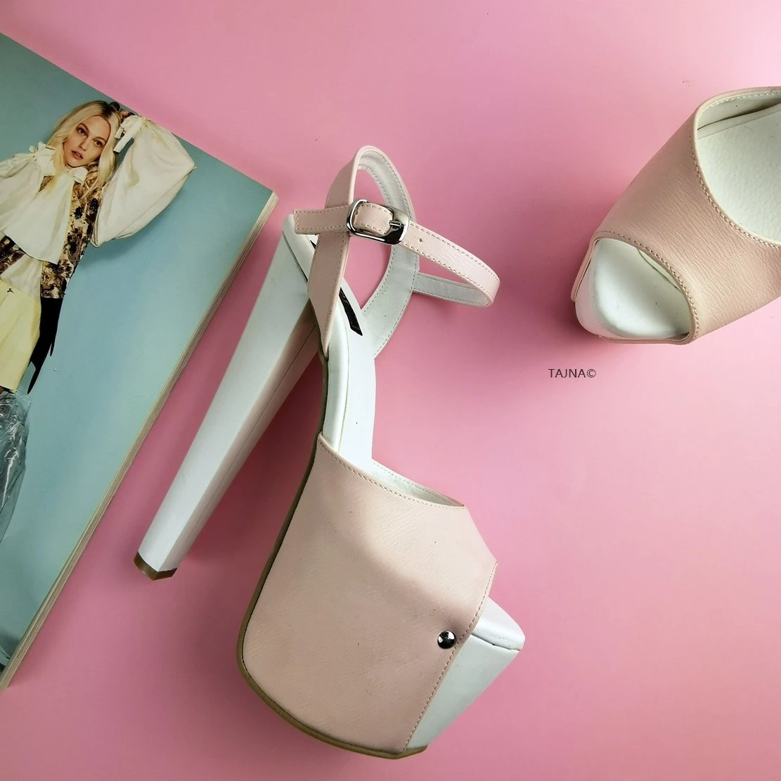Baby Pink White Platform Sandals 1 Baby Pink White Platform Sandals