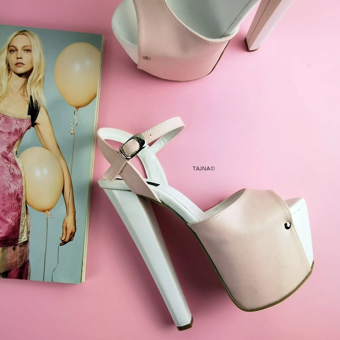 Baby Pink White Platform Sandals 2 Baby Pink White Platform Sandals - Image 2