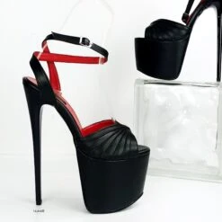 Black Matte Tango Strap High Heels -Tajna Shoes black 19 cm high heel shoes tajna club sandals 1