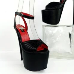 Black Matte Tango Strap High Heels -Tajna Shoes black 19 cm high heel shoes tajna club sandals 5